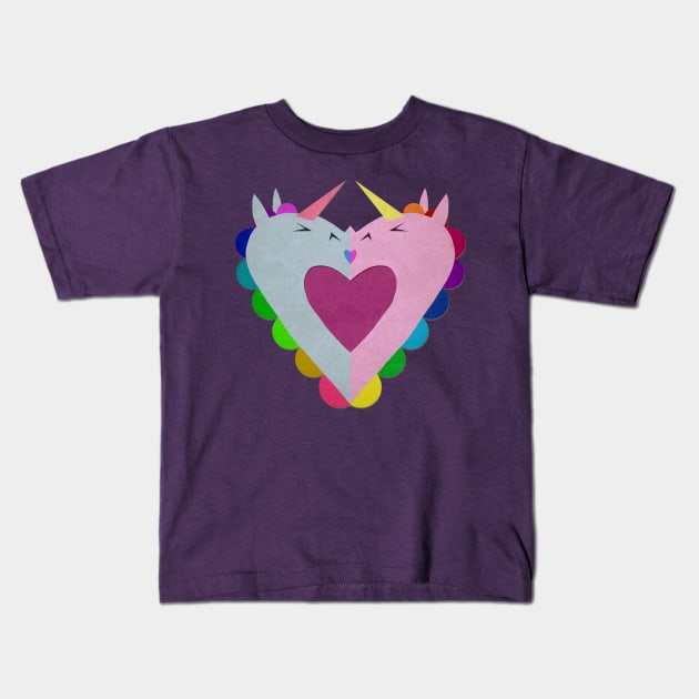 The heart has a kiss in mind Kids T-Shirt by Thatssounicorny